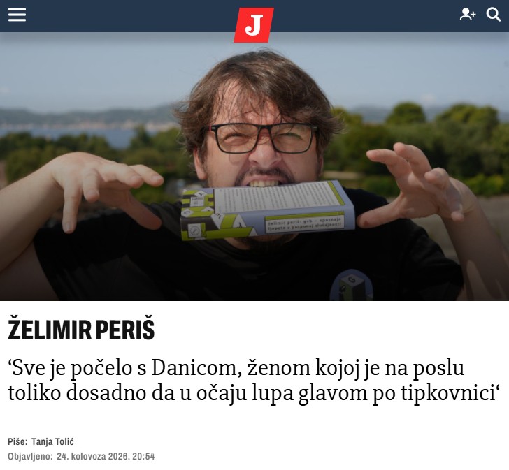 Naslovnica članka o romanu Gvb u Jutarnjem listu